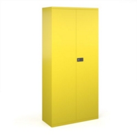 Steel contract cupboard with 4 shelves 1968mm high - yellow