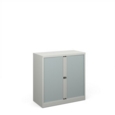 Bisley systems storage low tambour cupboard 1000mm high - goose grey