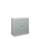 Bisley systems storage low tambour cupboard 1000mm high - goose grey