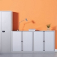 Bisley systems storage low tambour cupboard 1000mm high - goose grey