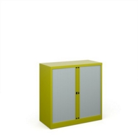 Bisley systems storage low tambour cupboard 1000mm high - green