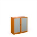 Bisley systems storage low tambour cupboard 1000mm high - orange