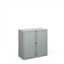 Bisley systems storage low tambour cupboard 1000mm high - silver