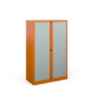 Bisley systems storage medium tambour cupboard 1570mm high - orange