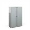 Bisley systems storage medium tambour cupboard 1570mm high - silver
