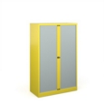 Bisley systems storage medium tambour cupboard 1570mm high - yellow