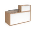 Denver medium straight complete reception unit - beech with white panels