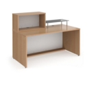 Denver medium straight complete reception unit - beech with white panels