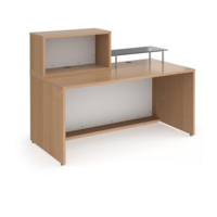 Denver medium straight complete reception unit - beech with white panels
