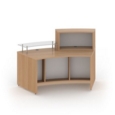 Denver medium curved complete reception unit - beech with white panels