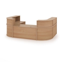 Denver extra large U-shaped complete reception unit - beech