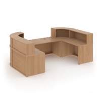 Denver extra large U-shaped complete reception unit - beech