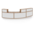 Denver extra large curved complete reception unit - beech with white panels