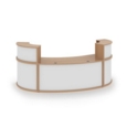 Denver large curved complete reception unit - beech with white panels