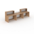 Denver large straight complete reception unit - beech with white panels