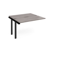 Adapt add on unit single 1200mm x 1200mm - black frame and grey oak top