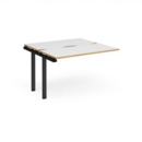 Adapt add on unit single 1200mm x 1200mm - black frame and white top with oak edging