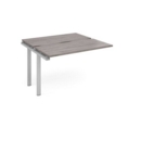 Adapt add on unit single 1200mm x 1200mm - silver frame and grey oak top