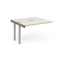 Adapt add on unit single 1200mm x 1200mm - silver frame and white top with oak edging