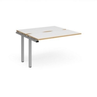 Adapt add on unit single 1200mm x 1200mm - silver frame and white top with oak edging