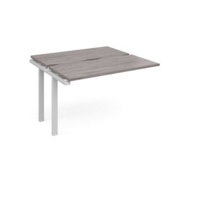 Adapt add on unit single 1200mm x 1200mm - white frame and grey oak top