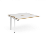 Adapt add on unit single 1200mm x 1200mm - white frame and white top with oak edging