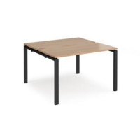 Adapt back to back desks 1200mm x 1200mm - black frame and beech top