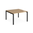 Adapt back to back desks 1200mm x 1200mm - black frame and oak top