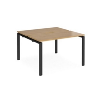 Adapt back to back desks 1200mm x 1200mm - black frame and oak top