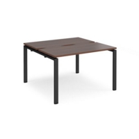 Adapt back to back desks 1200mm x 1200mm - black frame and walnut top