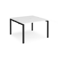 Adapt back to back desks 1200mm x 1200mm - black frame and white top