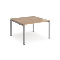 Adapt back to back desks 1200mm x 1200mm - silver frame and beech top