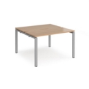 Adapt starter units back to back 1200mm x 1200mm - silver frame and beech top