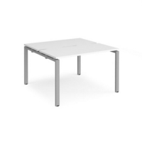 Adapt back to back desks 1200mm x 1200mm - silver frame and white top