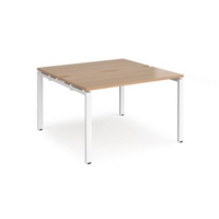 Adapt back to back desks 1200mm x 1200mm - white frame and beech top