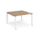 Adapt back to back desks 1200mm x 1200mm - white frame and oak top