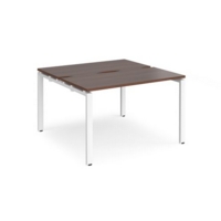 Adapt back to back desks 1200mm x 1200mm - white frame and walnut top