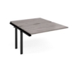 Adapt add on unit single 1200mm x 1600mm - black frame and grey oak top