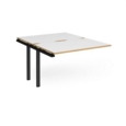 Adapt add on unit single 1200mm x 1600mm - black frame and white top with oak edging