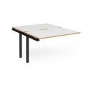 Adapt add on unit single 1200mm x 1600mm - black frame and white top with oak edging