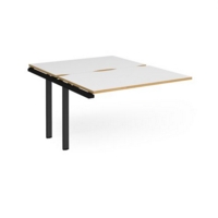 Adapt add on unit single 1200mm x 1600mm - black frame and white top with oak edging