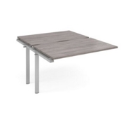 Adapt add on unit single 1200mm x 1600mm - silver frame and grey oak top