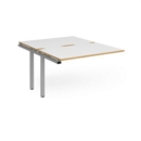 Adapt add on unit single 1200mm x 1600mm - silver frame and white top with oak edging