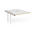 Adapt add on unit single 1200mm x 1600mm - white frame and white top with oak edging
