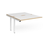Adapt add on unit single 1200mm x 1600mm - white frame and white top with oak edging