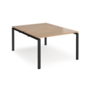 Adapt back to back desks 1200mm x 1600mm - black frame and beech top