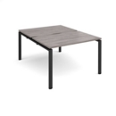 Adapt back to back desks 1200mm x 1600mm - black frame and grey oak top