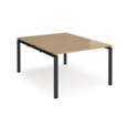 Adapt back to back desks 1200mm x 1600mm - black frame and oak top