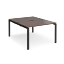 Adapt back to back desks 1200mm x 1600mm - black frame and walnut top