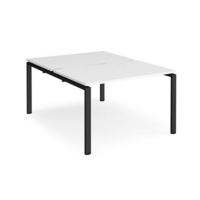 Adapt back to back desks 1200mm x 1600mm - black frame and white top
